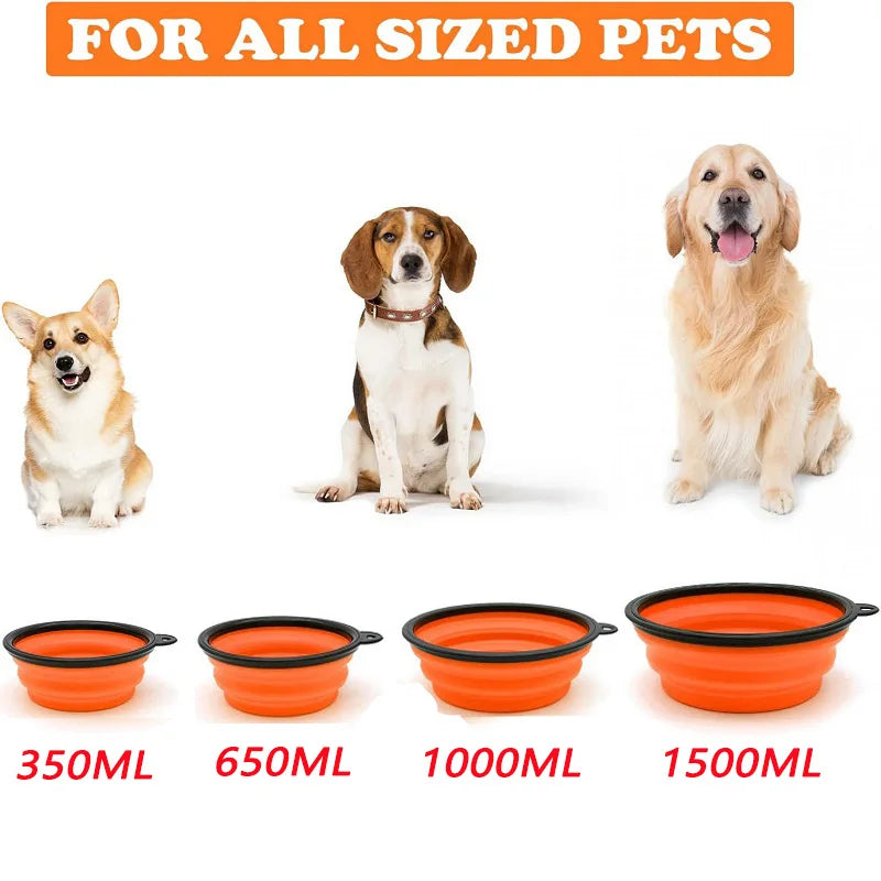 Dog Feeder Bowl 2 In 1 Pet Dispenser Outdoor Travel
