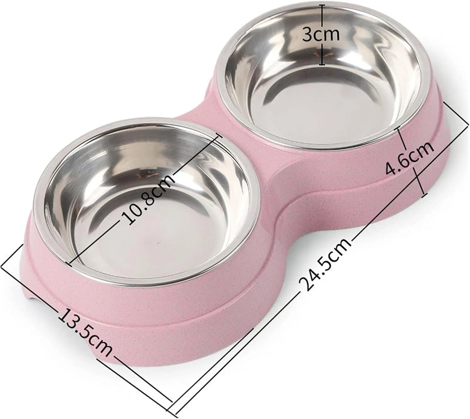 Double Pet Bowls Dog Food Water Feeder